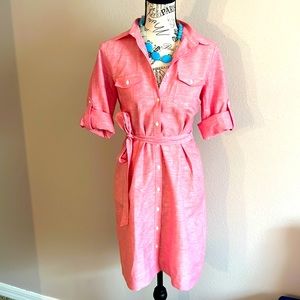 Brooks Brothers Long Sleeve Belted Shirt Dress